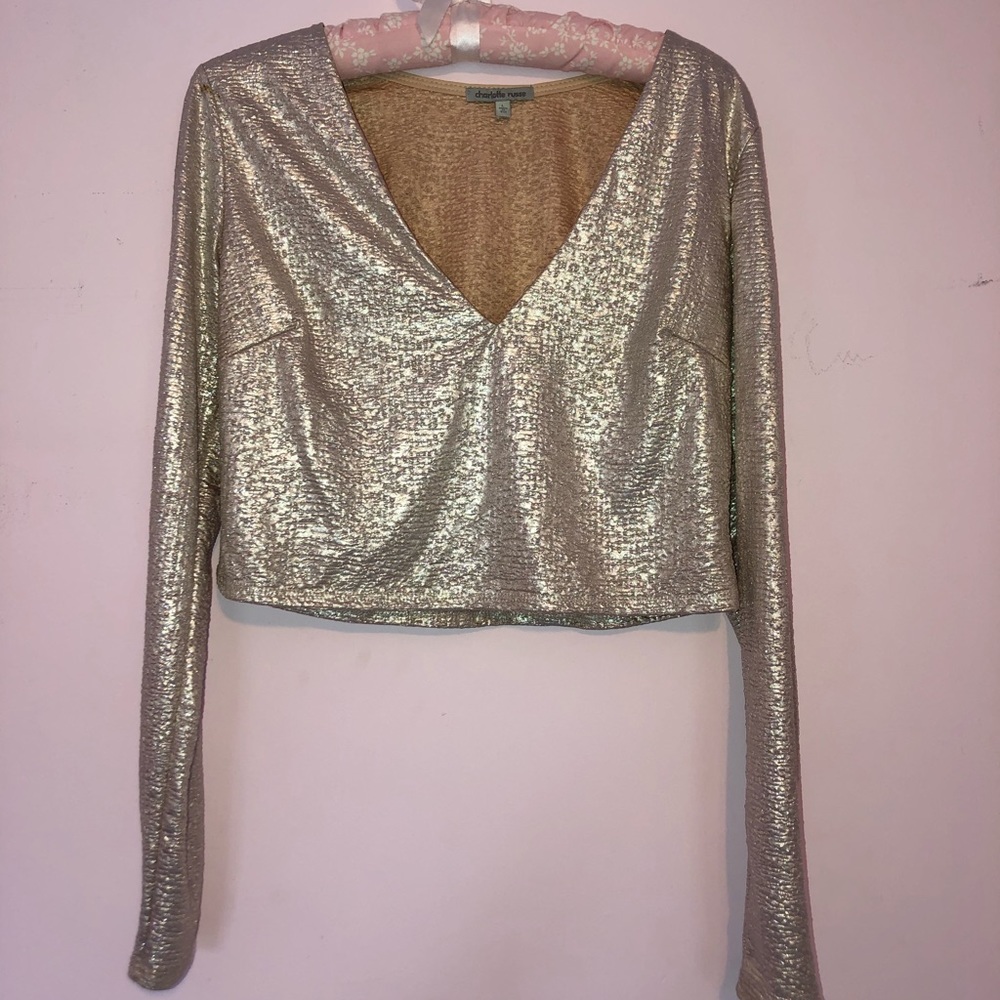 2 piece formal shirt and skirt, white gold